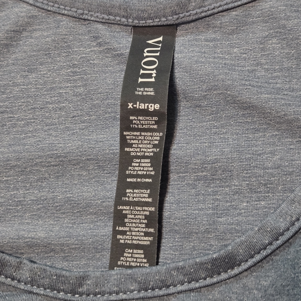 Vuori Sky Blue Men's Tank Top with Pocket - Picture 6 of 6